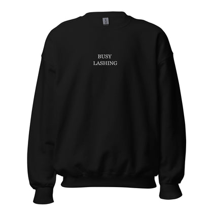 Busy Lashing Embroidered Crewneck