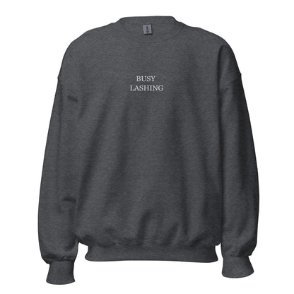 Busy Lashing Embroidered Crewneck